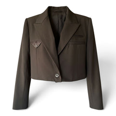 L’Amitié Cropped Tailored Blazer – Black – Small