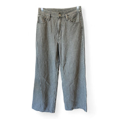 L’Amitié Striped Wide-Leg Jeans – Grey – Size Small