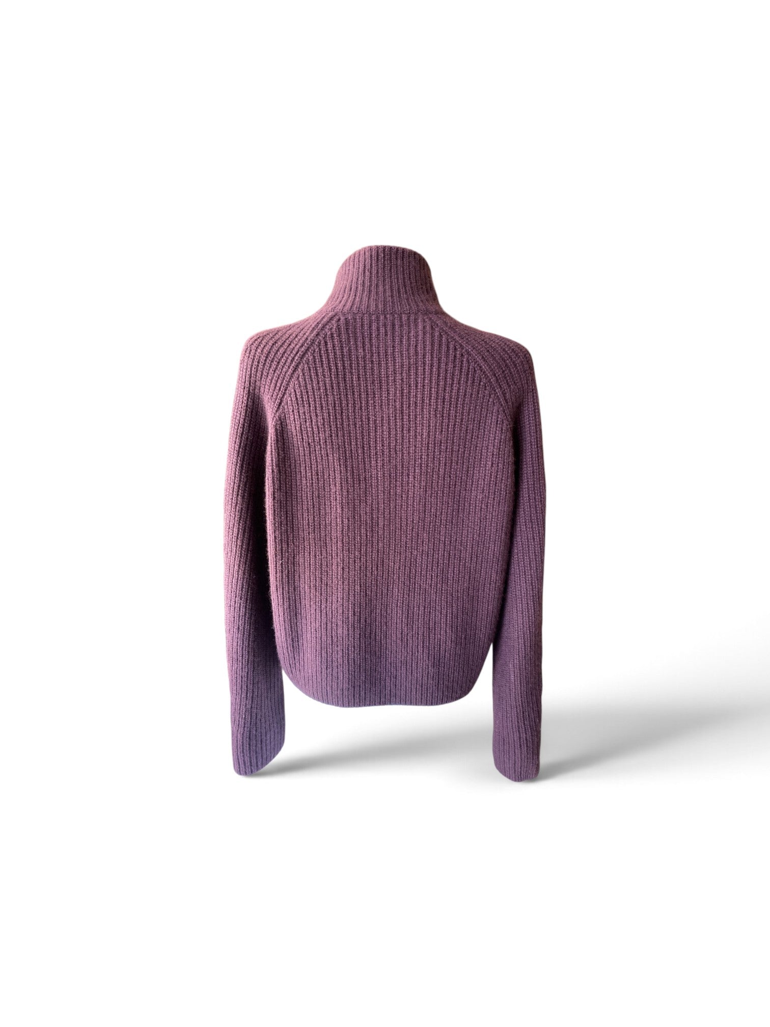 Lisa Yang Ribbed Cashmere Zip-Up Cardigan – Dusty Purple – Size 1