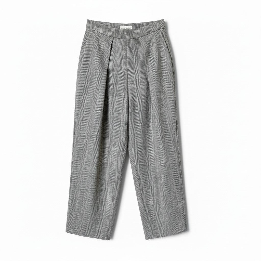 Lollys Laundry Herringbone Wide-Leg Pants – Black & White – Small