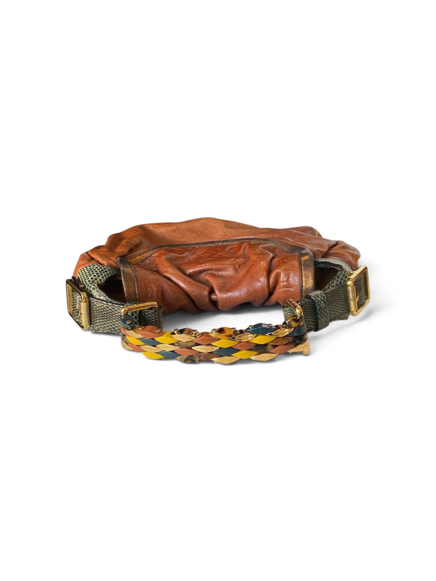 Louis Vuitton Monogram Embossed Leather Drawstring Shoulder Bag – Cognac Brown
