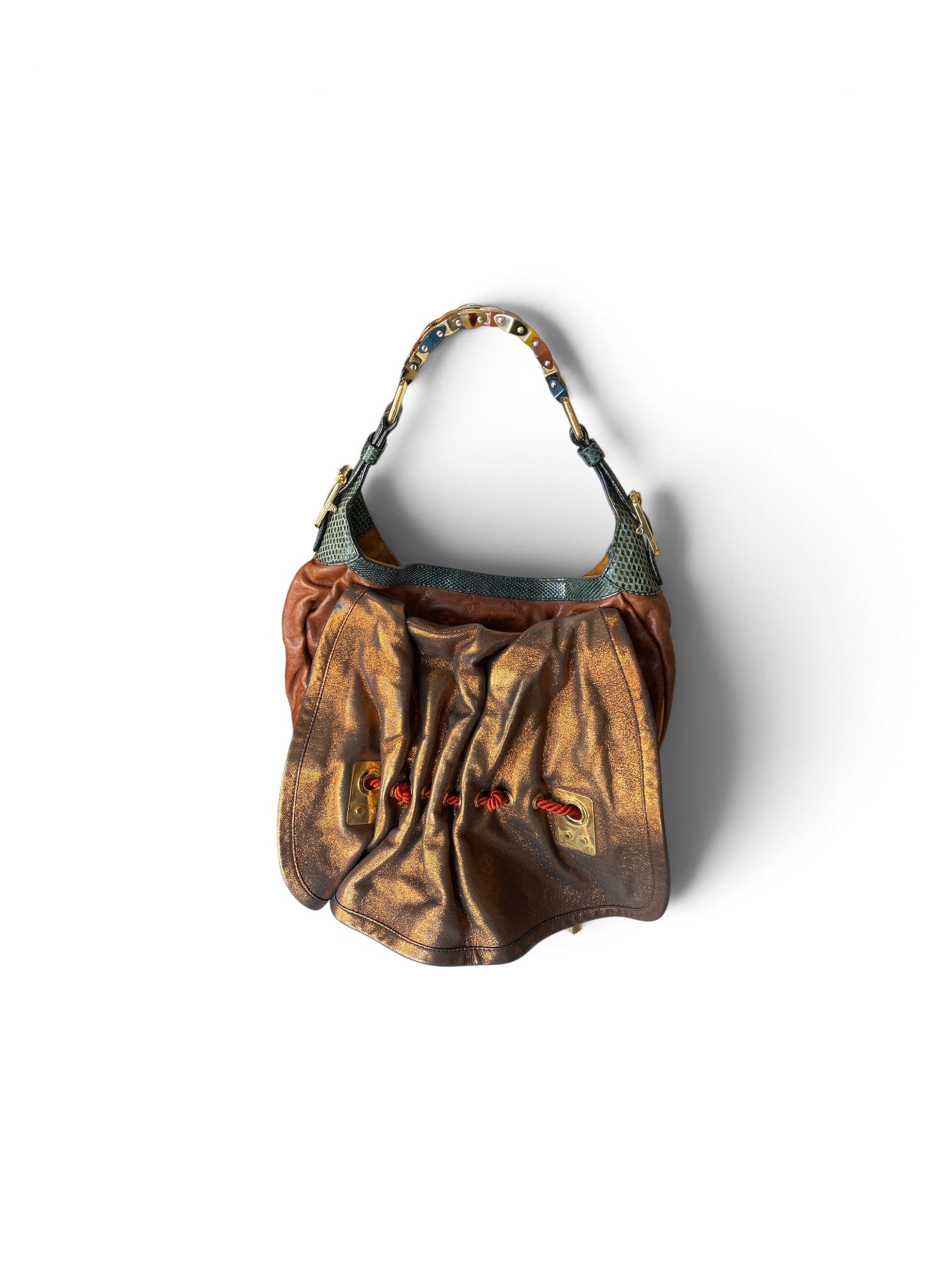 Louis Vuitton Monogram Embossed Leather Drawstring Shoulder Bag – Cognac Brown