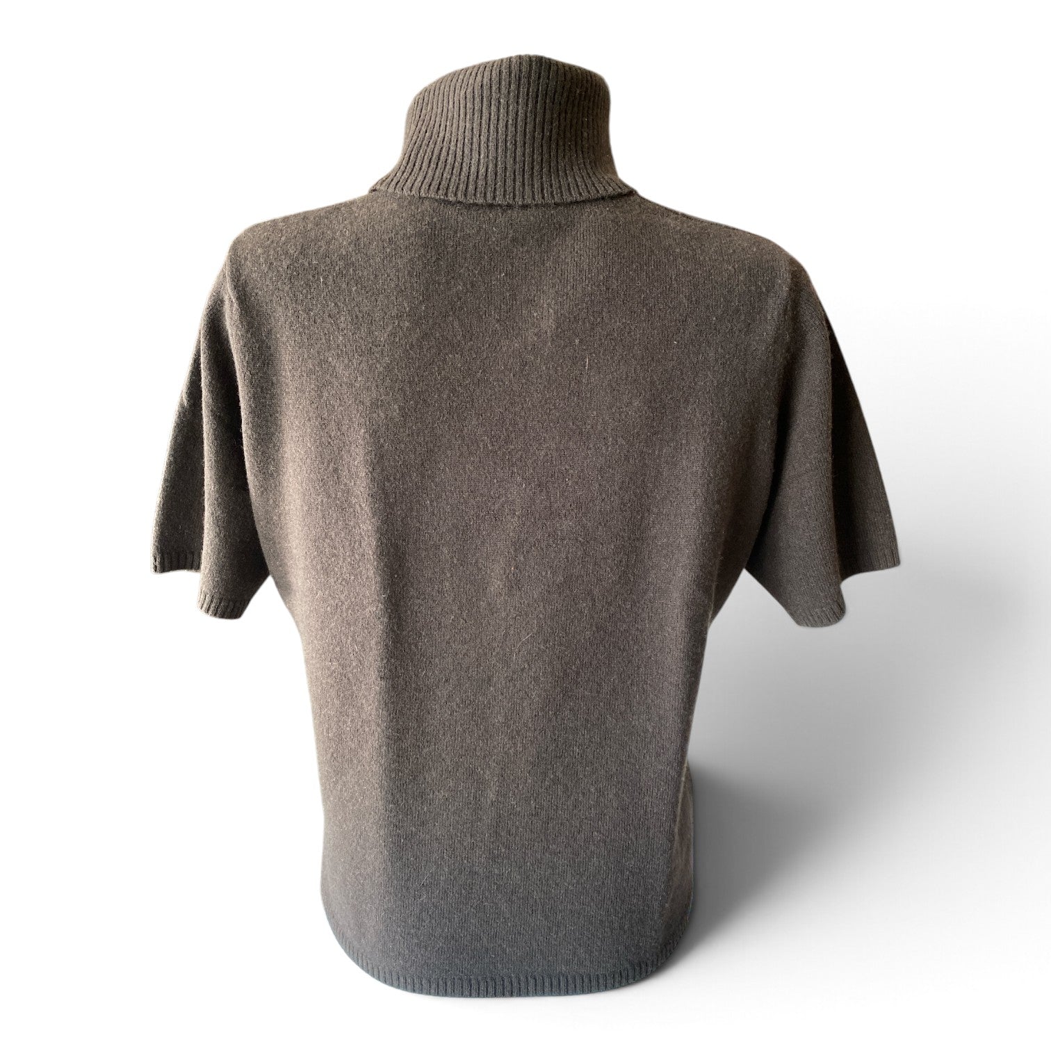 Madeleine Cashmere Roll-Neck Short-Sleeve Jumper – Brown – Size IT 44–46