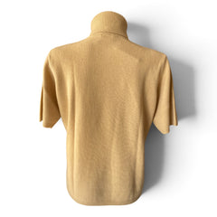 Madeleine Cashmere Roll-Neck Short-Sleeve Jumper – Beige – Size 44–46