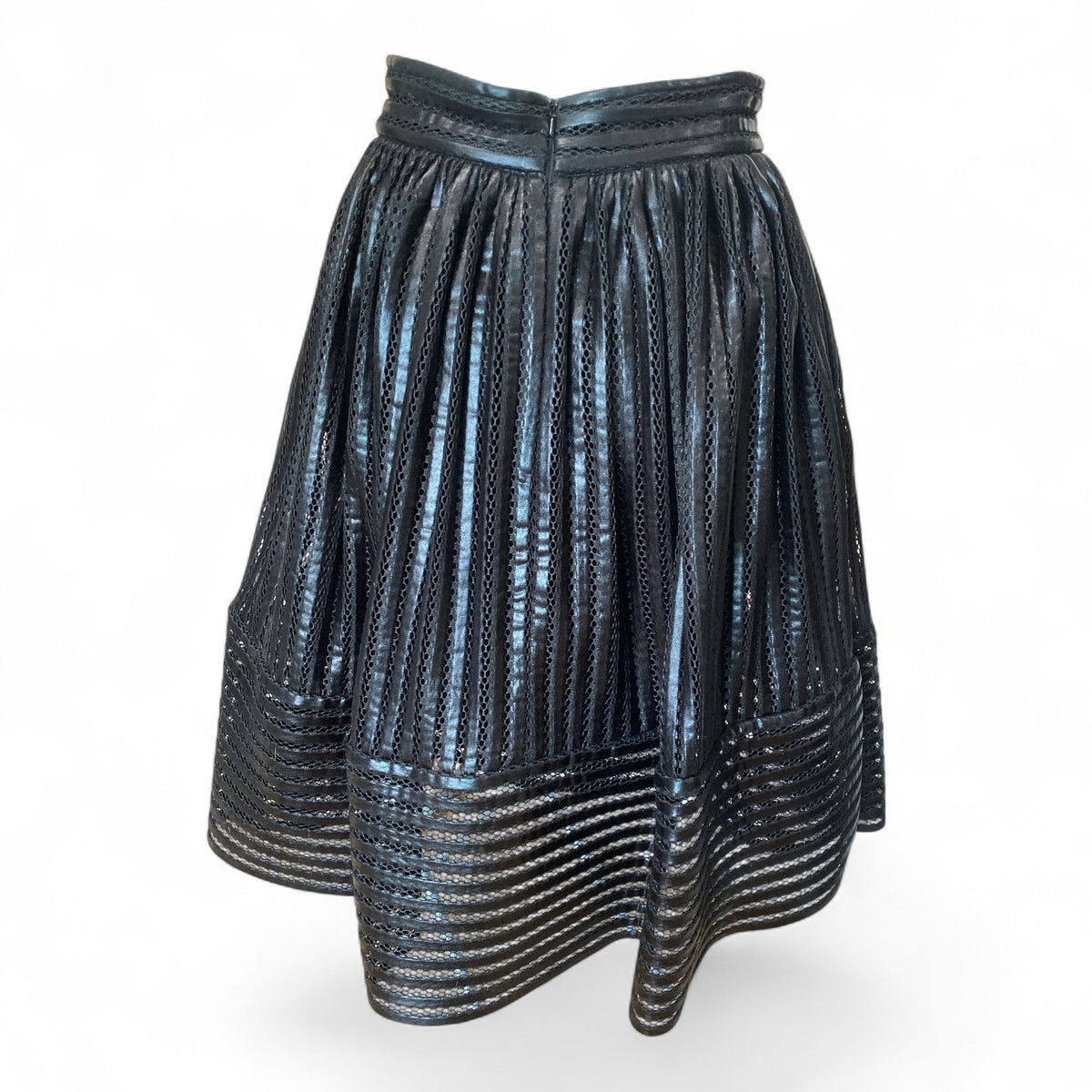Maje Sheer Stripe Pleated Skirt – Size 2