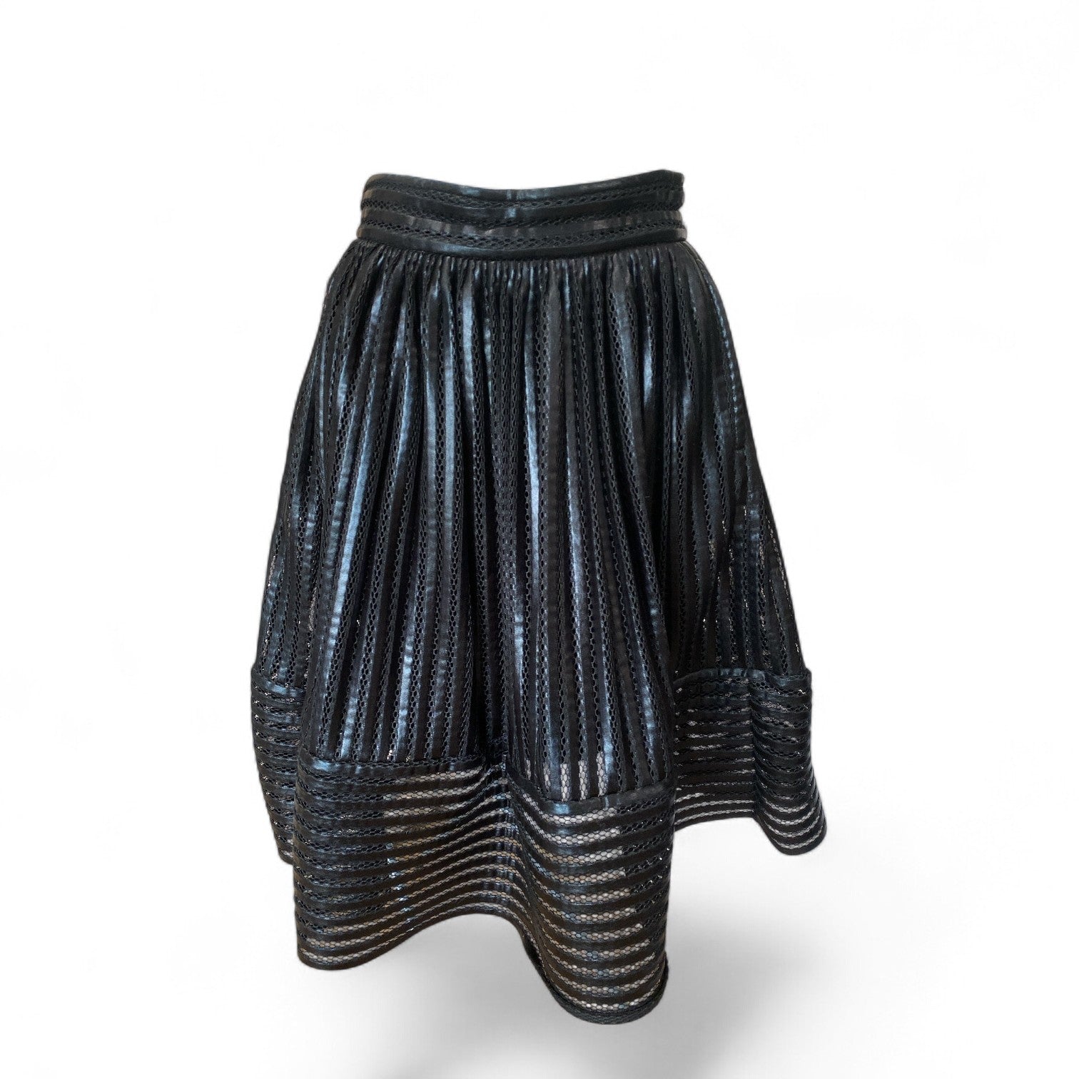 Maje Sheer Stripe Pleated Skirt – Size 2