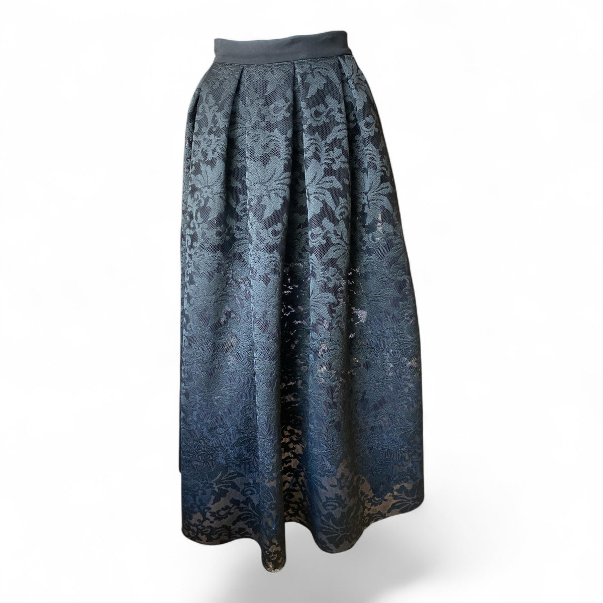 Maje Black Floral Lace Full Midi Skirt – Size 2