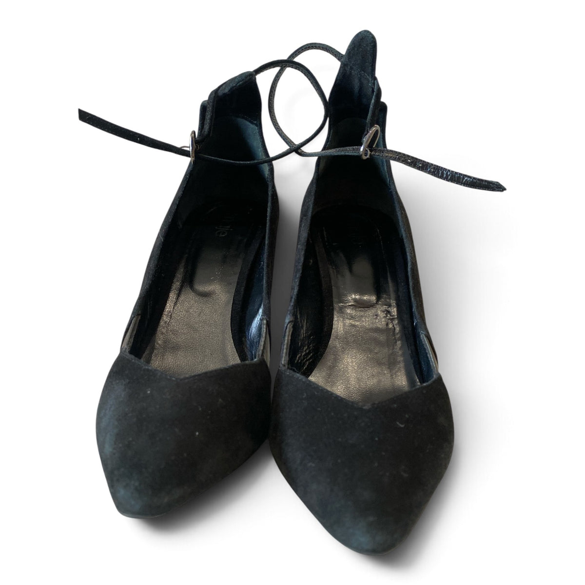 Maje Black Suede Ankle-Strap Pumps – Size 39