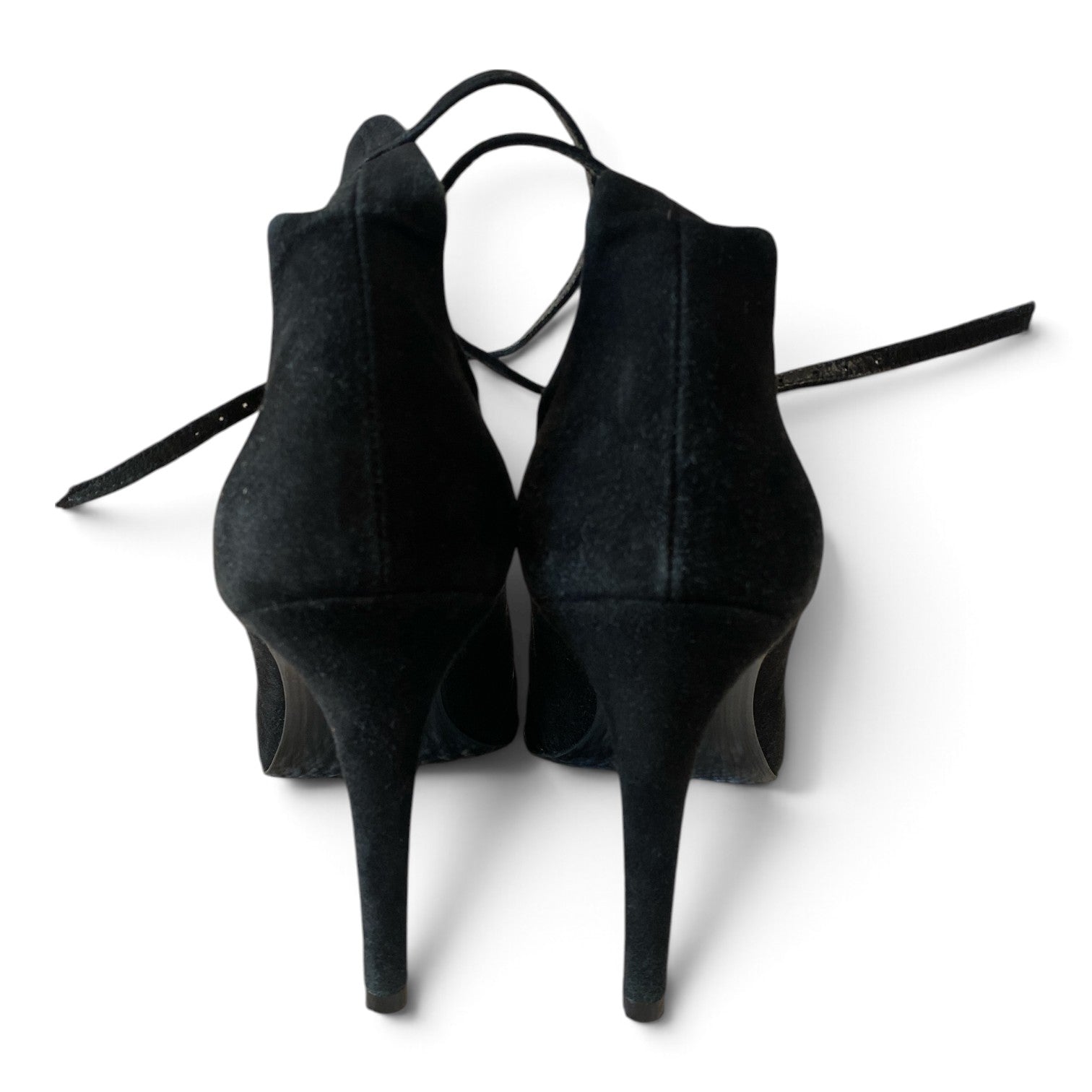 Maje Black Suede Ankle-Strap Pumps – Size 39
