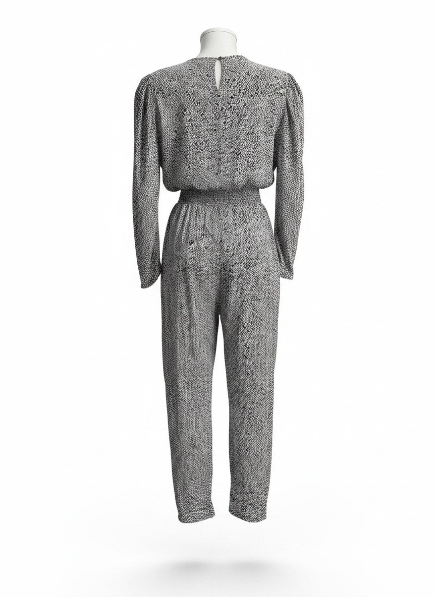 Maje Animal Print Long Sleeve Jumpsuit - Size 40
