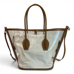 Marina Raphael Porter Bag – Clear PVC & Camel Nappa Leather