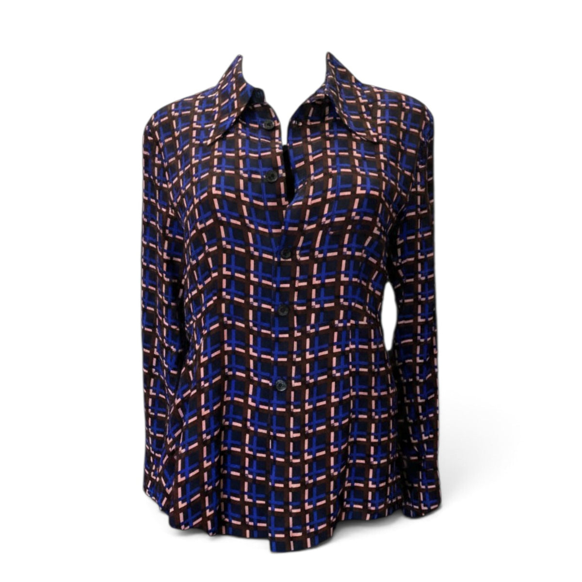 Marni Geometric Grid Print Button-Down Shirt – Size 42