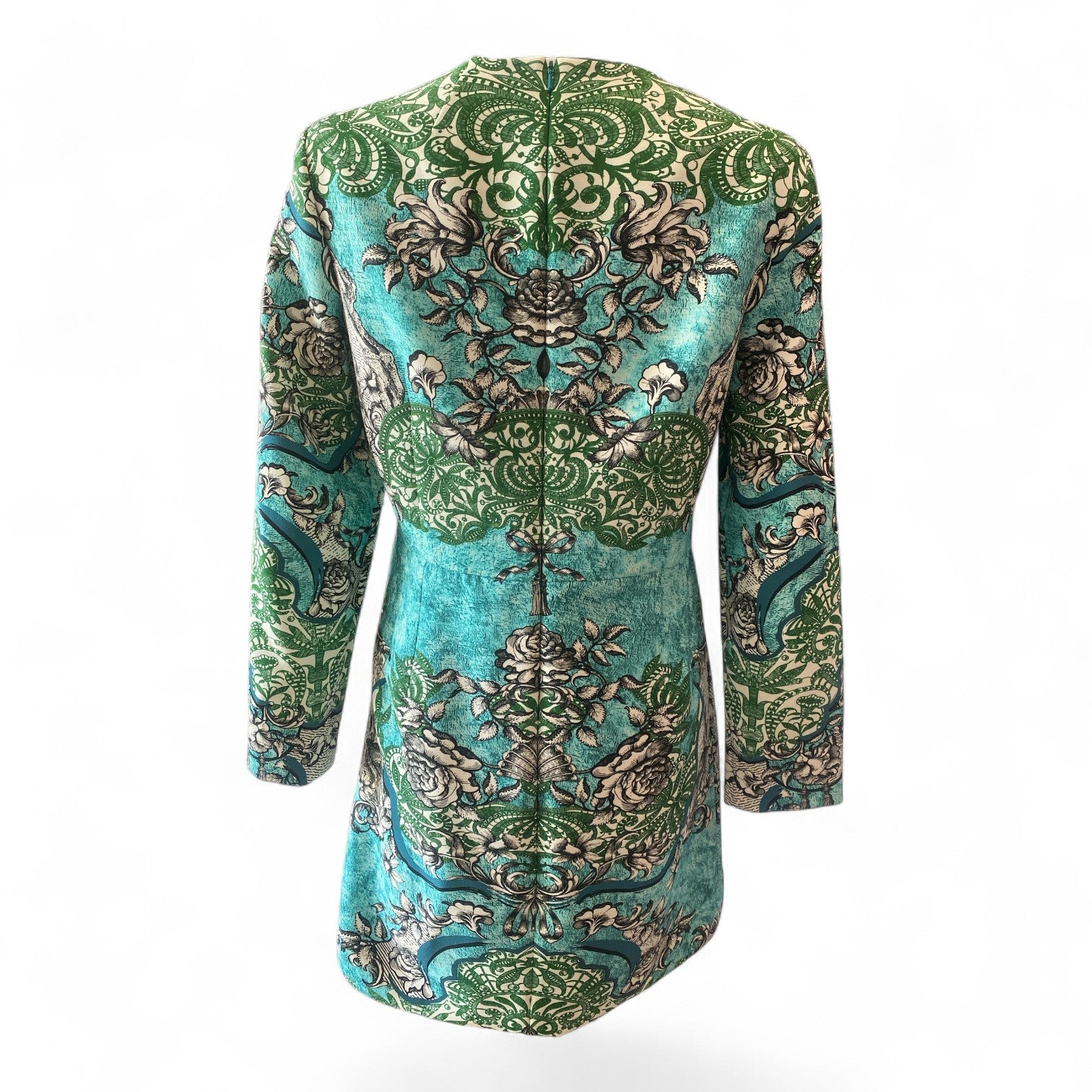 Mary Katrantzou Naomi Printed Dress Green Turquoise – USA 10