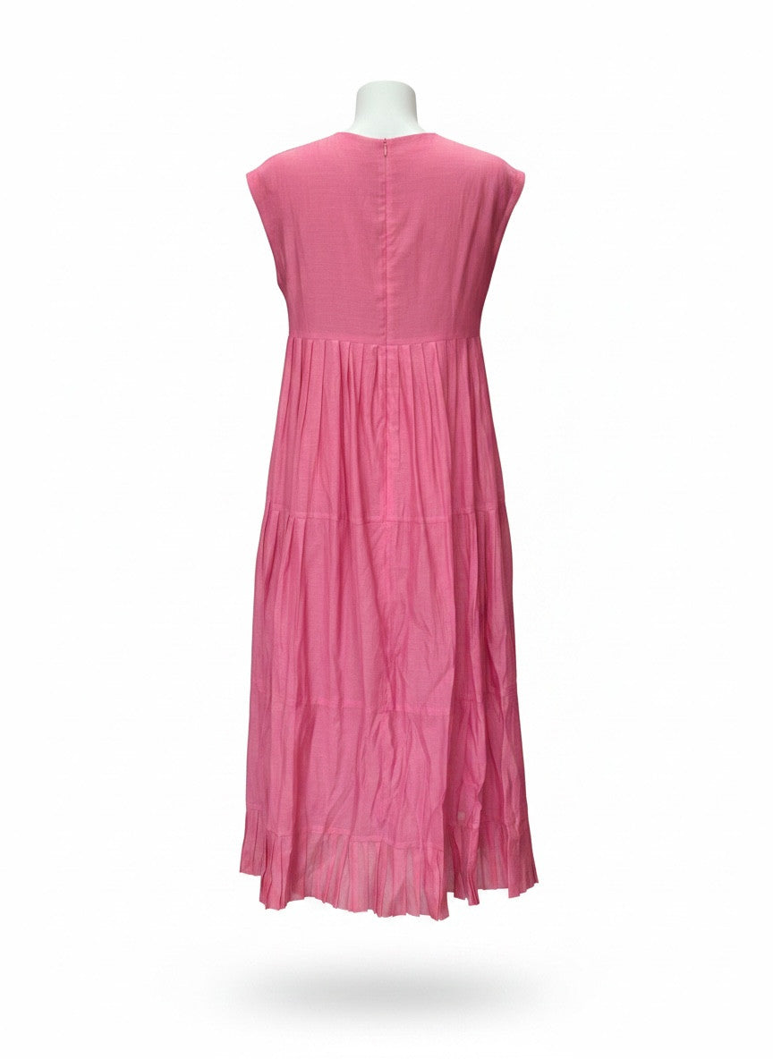 Max Mara Lidia Pleated Silk Dress – Powder Pink – Size IT 44