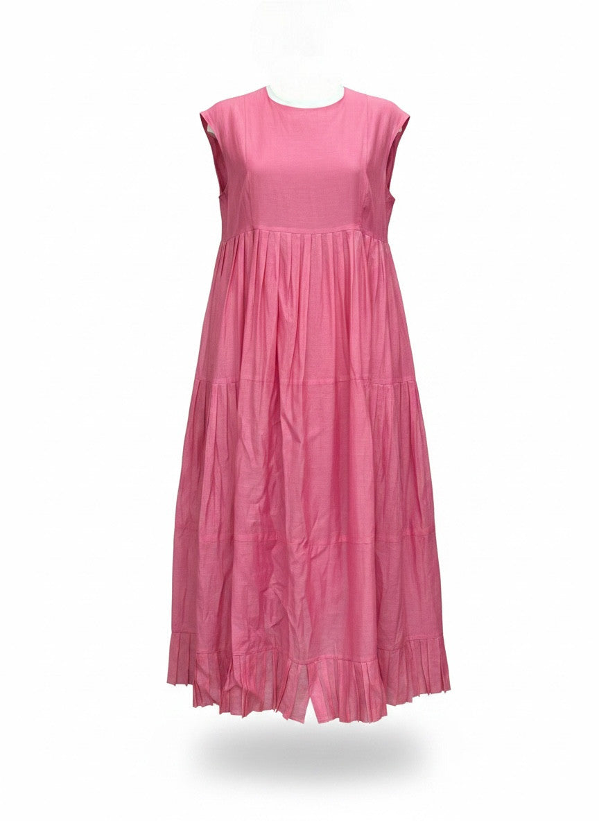 Max Mara Lidia Pleated Silk Dress – Powder Pink – Size IT 44