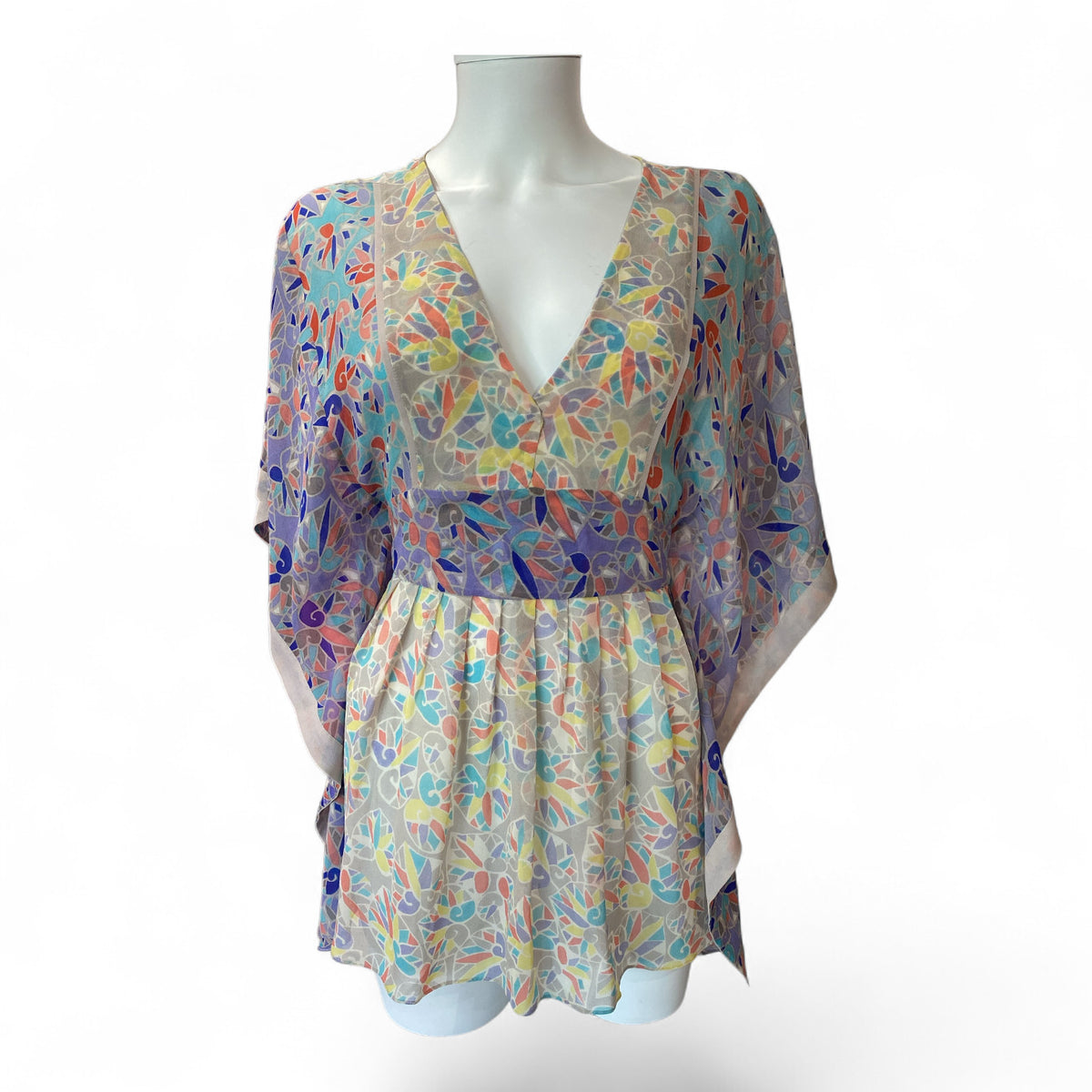 Megan Park Multicolour Silk Top – Size 2