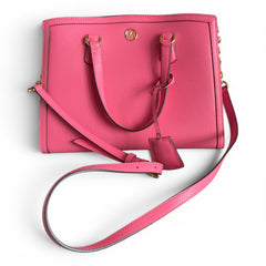 Michael Kors Chantal Small Leather Convertible Satchel – Pink