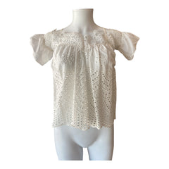 Miss June White Lace Embroidered Top – Size M