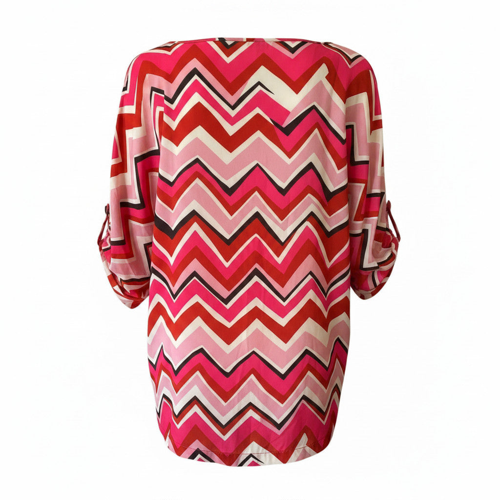Missoni Signature Zigzag Blouse Pink Red Multicolor – Size Medium