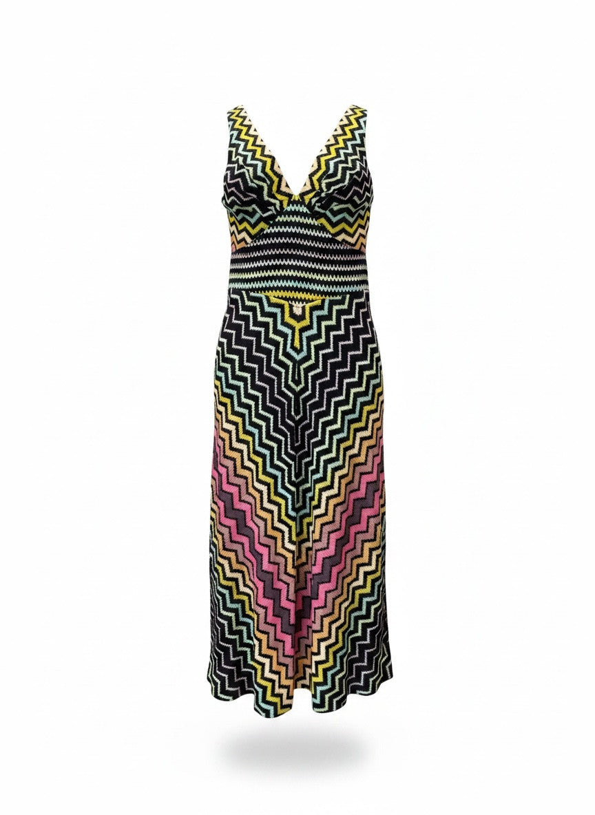 Missoni Multicolor Chevron Knit Dress – Size 44