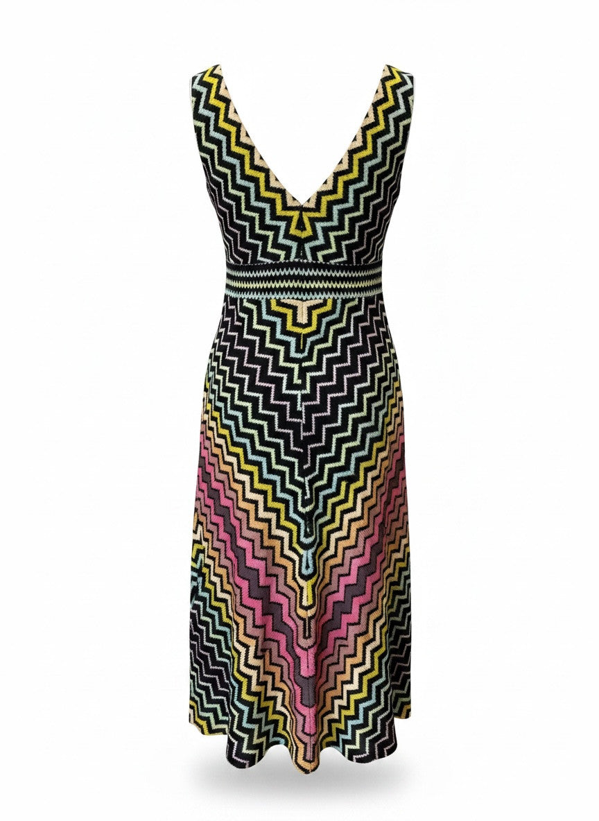 Missoni Multicolor Chevron Knit Dress – Size 44