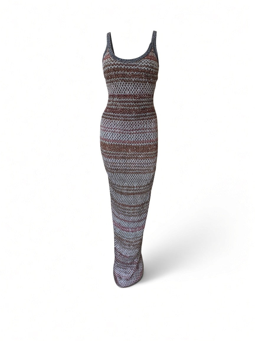 Missoni Metallic Multicolor Knit Maxi Dress – Size 40