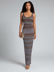 Missoni Metallic Multicolor Knit Maxi Dress – Size 40