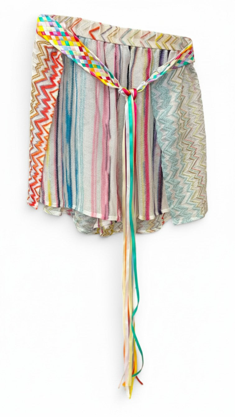 Missoni Multicolor Knit Shorts with Belt – Size 42