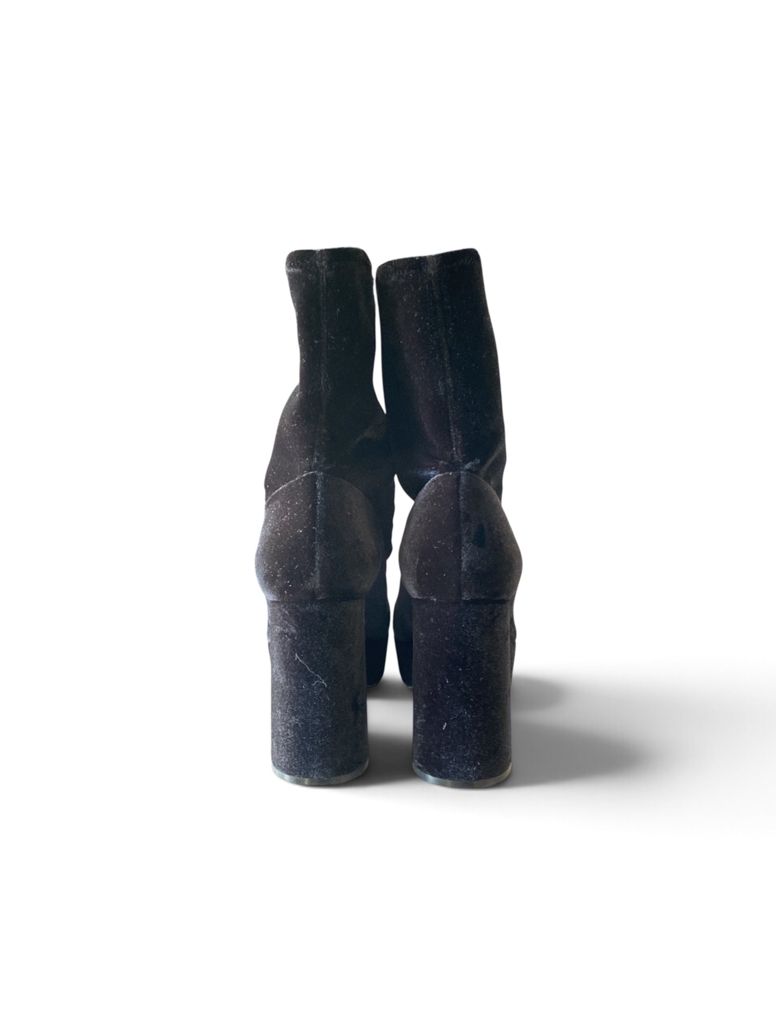 Miu Miu Black Velvet Platform Ankle Boots – Size 39