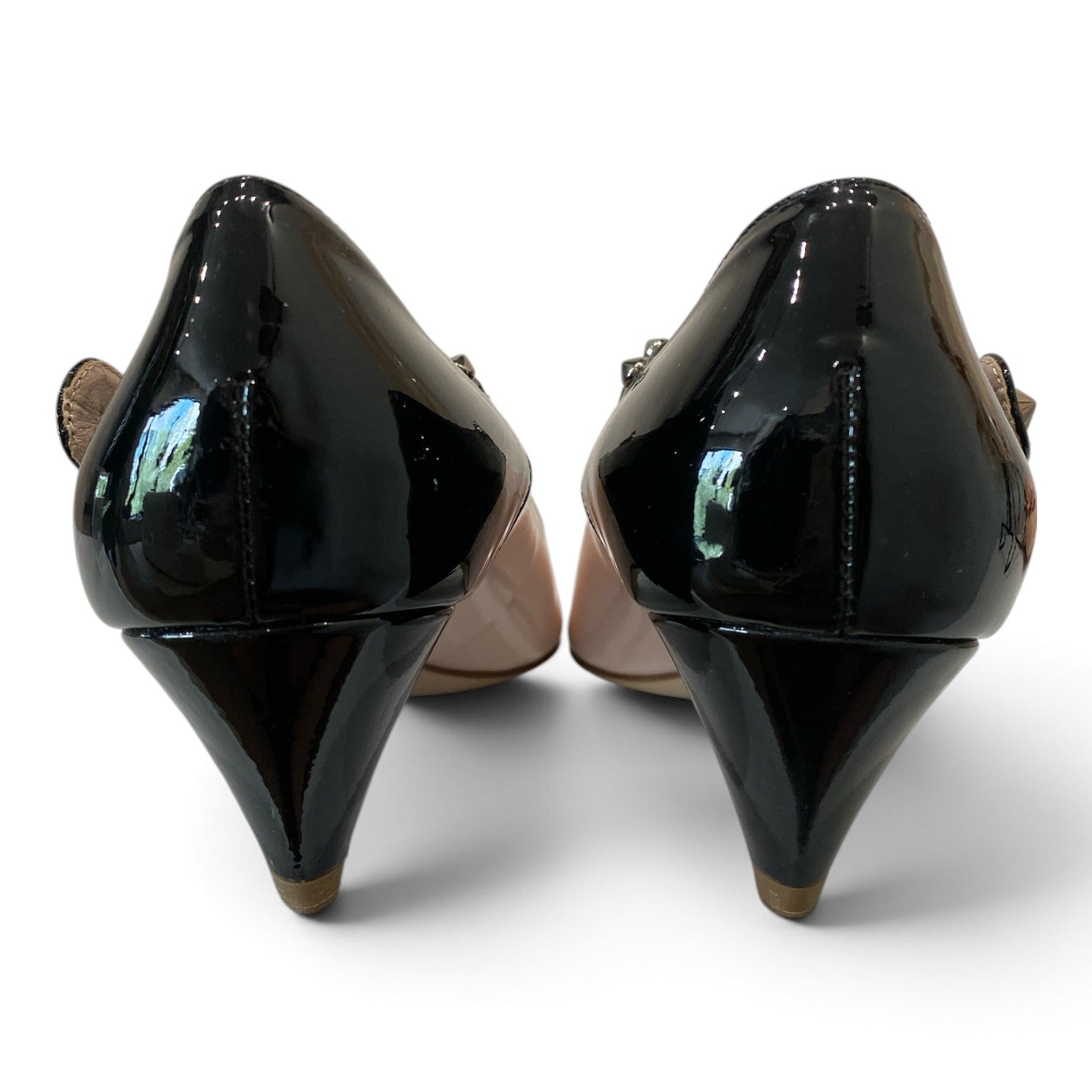 Miu Miu Pink Patent Leather Studded Strap Pumps – Size 38