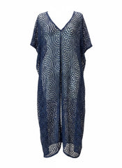 Mojo Navy Blue Lace Kaftan Dress – New With Tags