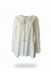 Mojo White Lace Tunic Top