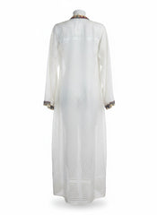 Mojo Embroidered White Open Kimono