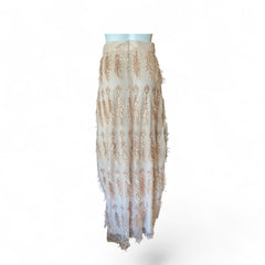 Mya Champagne Sequin Embellished Long Skirt – Small