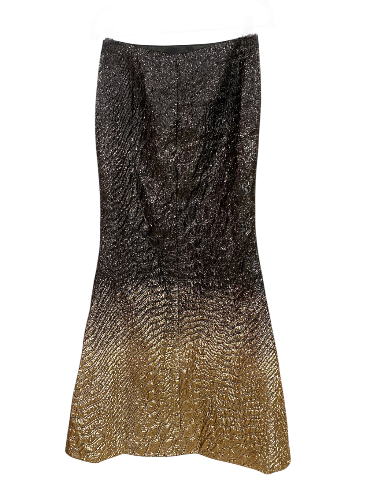 Panizsima Black Gold Metallic Maxi Skirt Textured Statement - Size 36