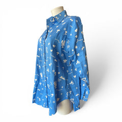 Paolita Blue Lobster Embroidered Shirt – Size XS