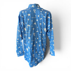 Paolita Blue Lobster Embroidered Shirt – Size XS
