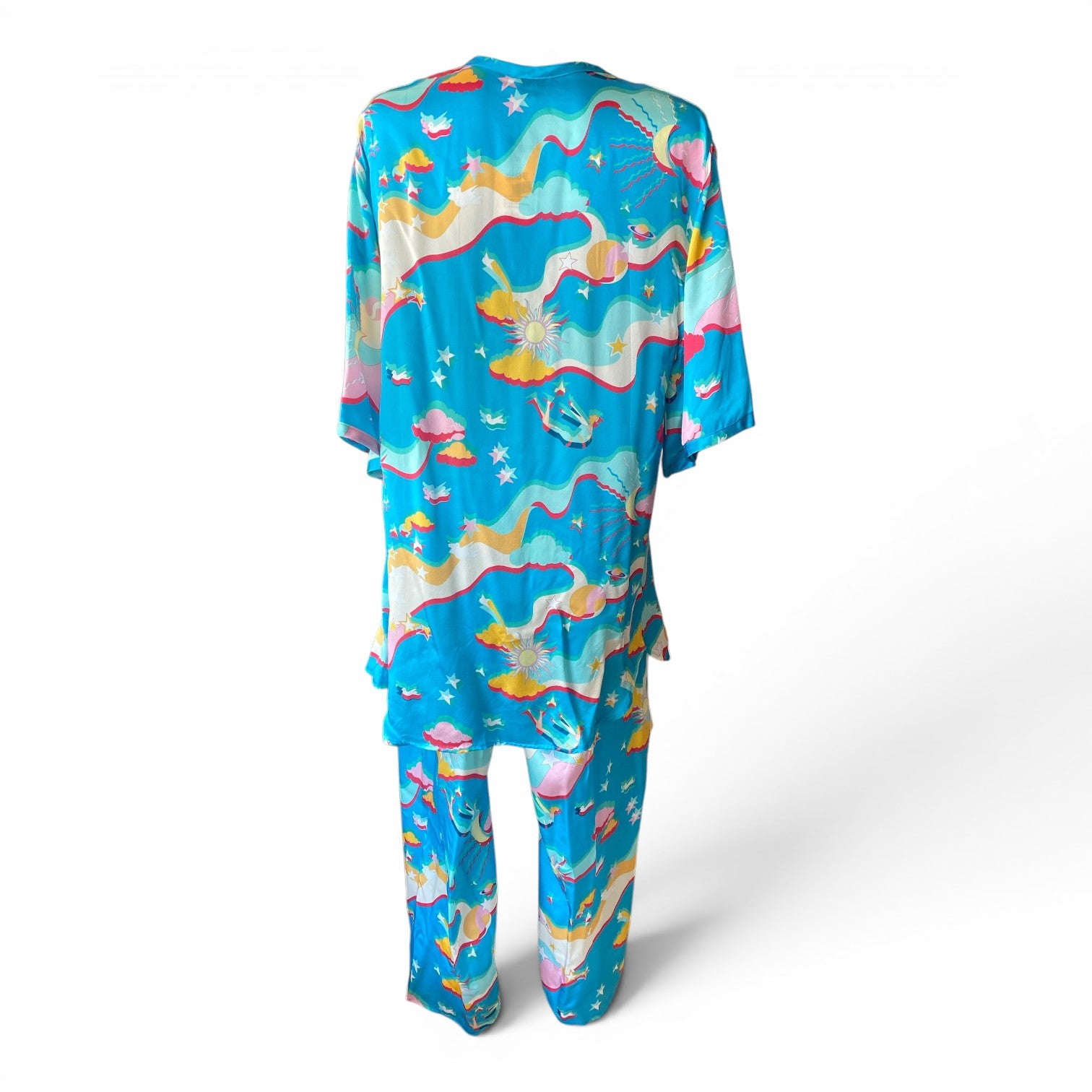 Paolita "Astroelevator" Silk Marisa Kimono & Silk Pants Set – Size M