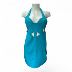 Patrizia Pepe Turquoise Cut-Out Mini Dress – Size IT 40