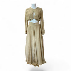Pearl & Caviar Beige Skirt and Top Set – Size S