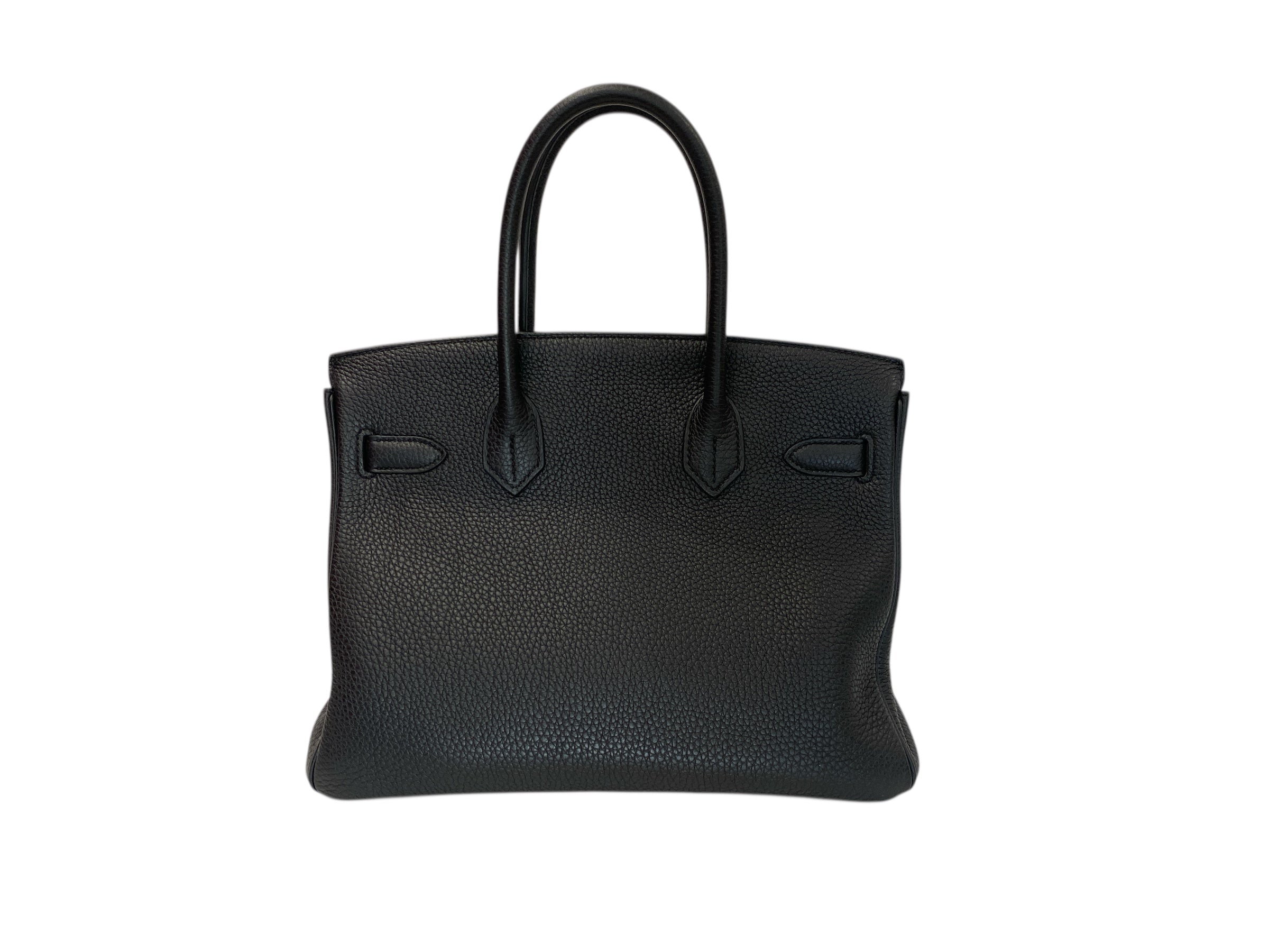 Bolso Hermès Birkin 30 Noir de cuero Togo negro, herrajes dorados, auténtico