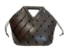 Bottega Veneta Point Bolso Cesta de Cuero con Asa de Punto Trenzado