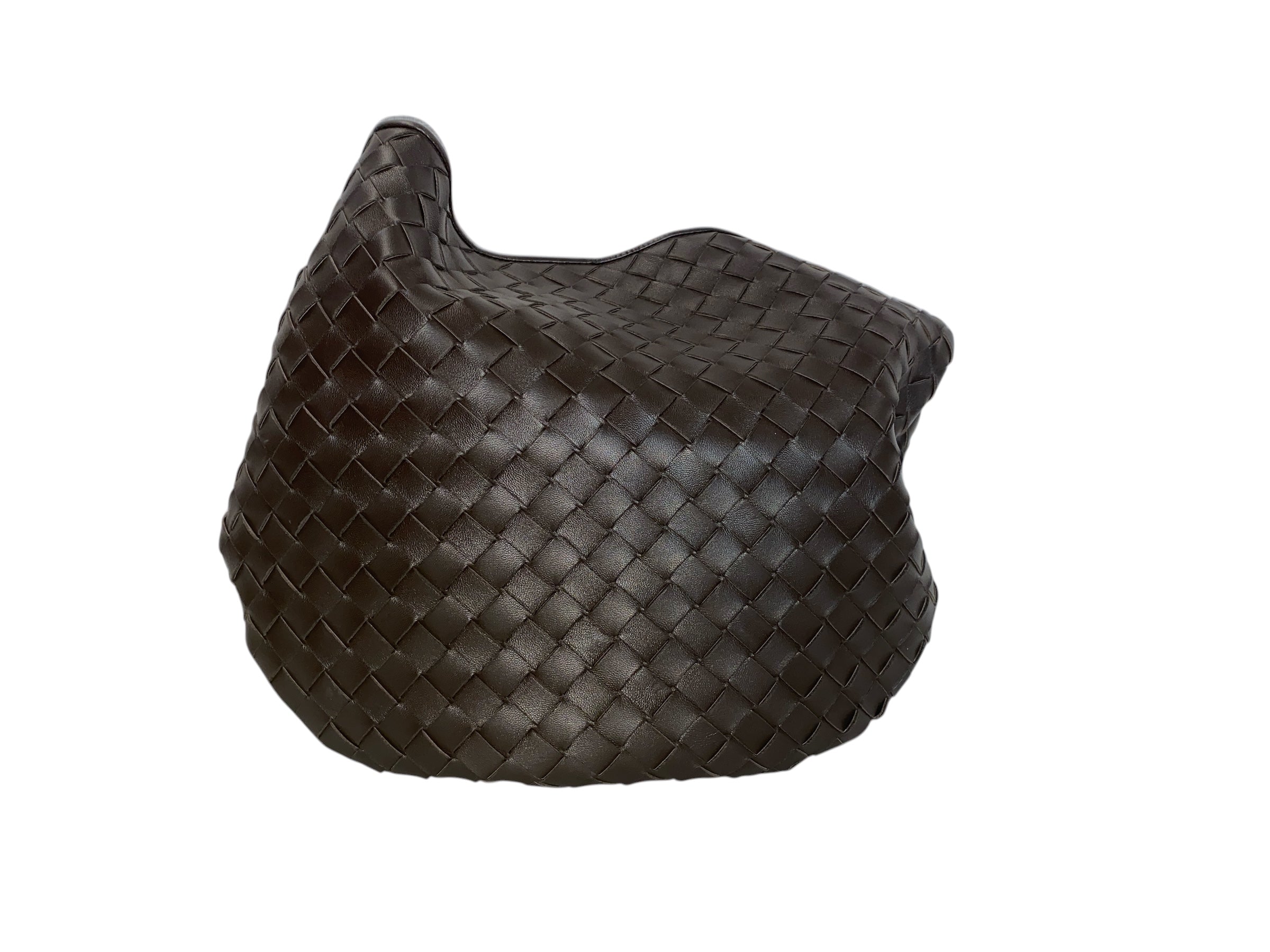 Bolso Bottega Veneta Sardine grande de cuero intrecciato Fondant con asa dorada