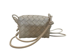 Bottega Veneta Candy Loop Mini White Woven Leather Bag – Designer Shoulder & Crossbody Bag