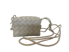 Bottega Veneta Candy Loop Mini White Woven Leather Bag – Designer Shoulder & Crossbody Bag
