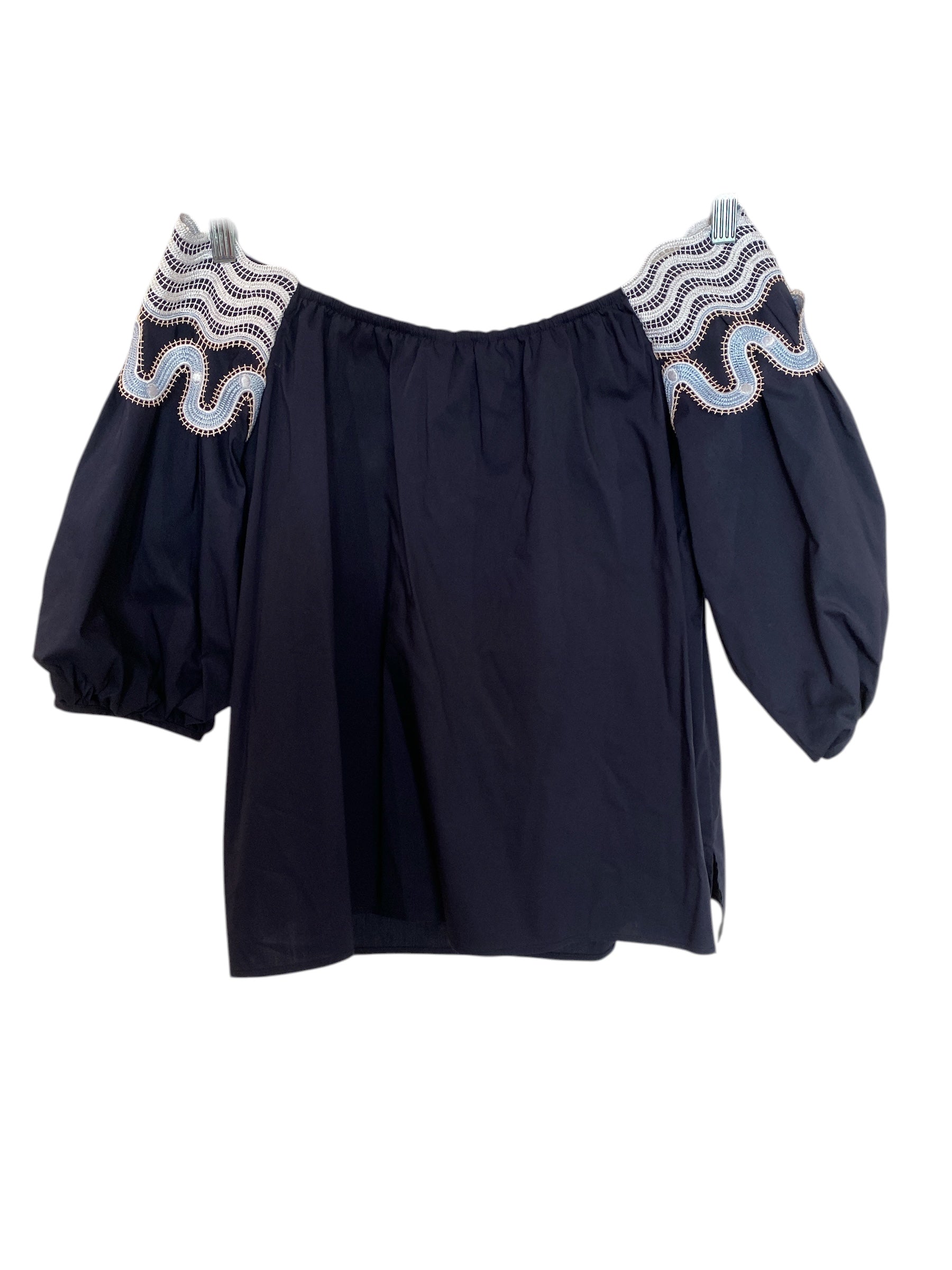 Peter Pilotto Navy Embroidered Cotton Top