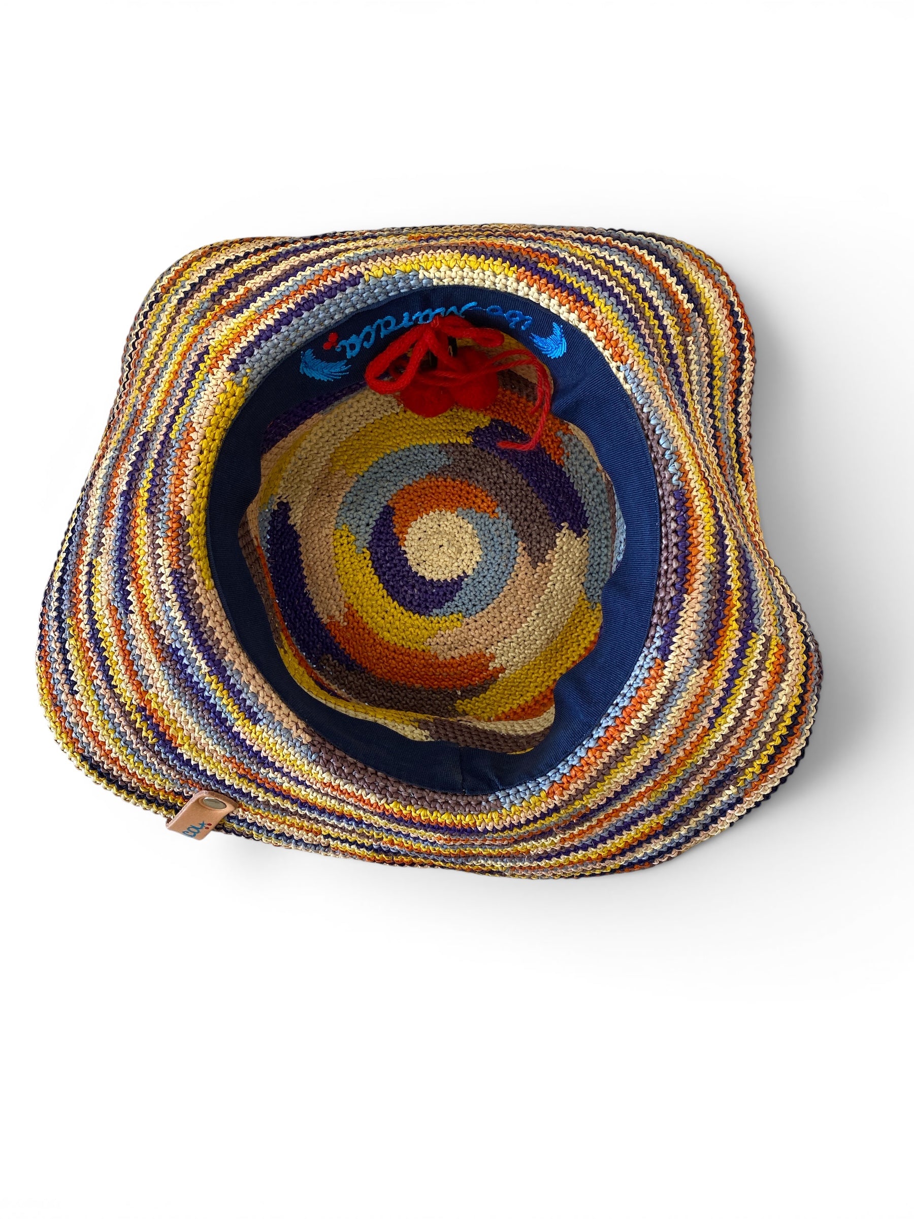Ibo-Maraca Multicolor Handwoven Raffia Hat - Size Medium