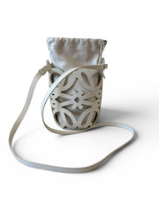 Loewe White Anagram Cut-Out Pocket Shoulder Bag with Dust Bag