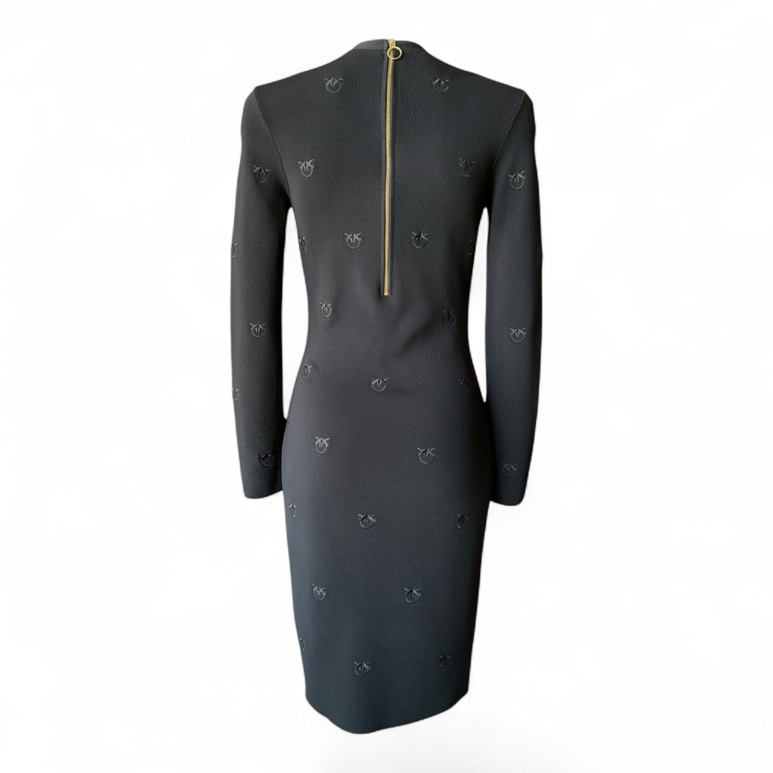 Pinko Drago Love Birds Jacquard Dress Black – No Size Tag