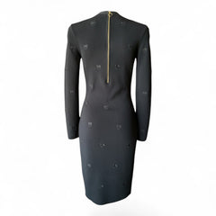 Pinko Drago Love Birds Jacquard Dress Black – No Size Tag